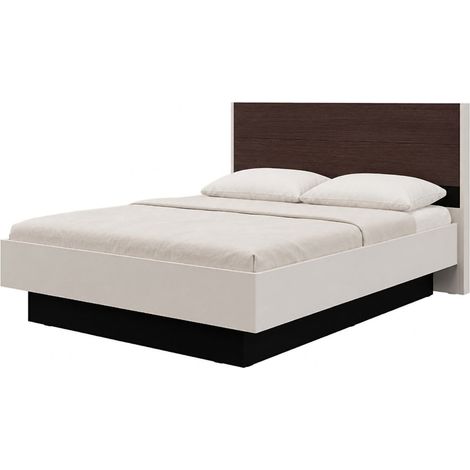 Doppelbett Kamak, Matratzengröße 180x200 cm, Tragfähigkeit 200 kg, Doppelbett, Cremeweiß