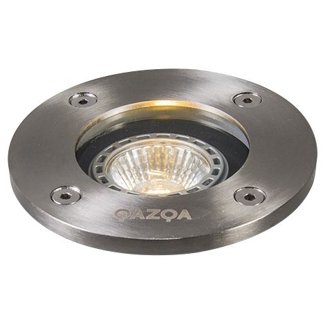 QAZQA Modern Ground Spot Stainless Steel - Basic Round