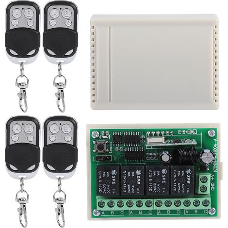 Interrupteur multifonction à 4 voies avec télécommande, relais sans fil, récepteur de remplacement (1/5)