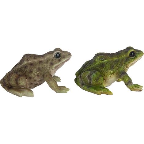 Lot de 2 Grenouilles Déco résine