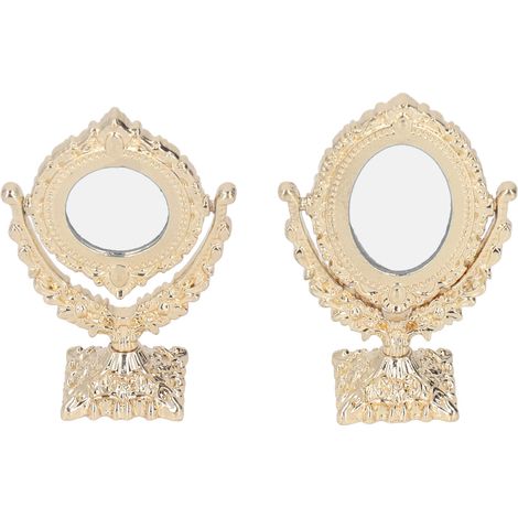Miroir miniature vintage avec peigne, miroir sur pied en métal, miroir de coiffeuse miniature pour maison de poupée miniature à l'échelle 1/12 (1/5)