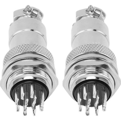 12-polige Flugzeugsteckverbinder aus Zinklegierung, Stecker und Buchse, 20 mm Öffnung, 250 V (1/5)