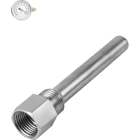 Thermowell en acier inoxydable, filetage NPT 1/2 pour capteurs de température, manchon de Protection pour thermomètre bimétallique (1/5)