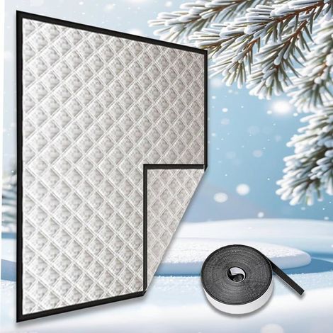 1pc Isolants Anti Froid et Chaleur 120x200 cm, Portable, Économie D'Énergie, Film de Survitrage Thermo, pour Maison, Argent (1/4)