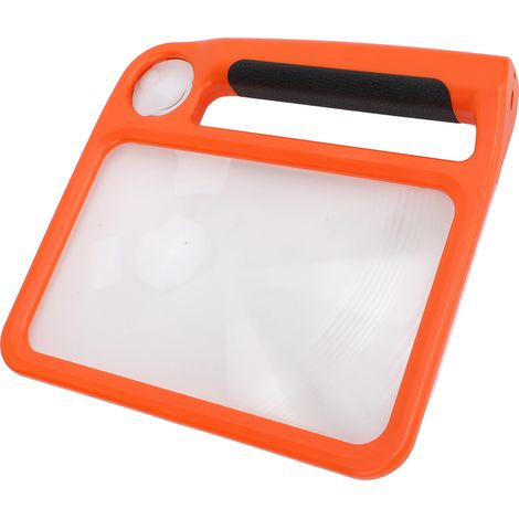 Loupe de poche 5X/10X, 48 LED, 3 modes d'éclairage réglables, loupe rectangulaire pour la lecture des petits caractères, malvoyante, orange (1/5)