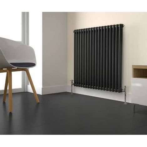 Kartell Laser Klassic Anthracite 600mm x 830mm Double Column Horizontal Radiator - ALCL206018