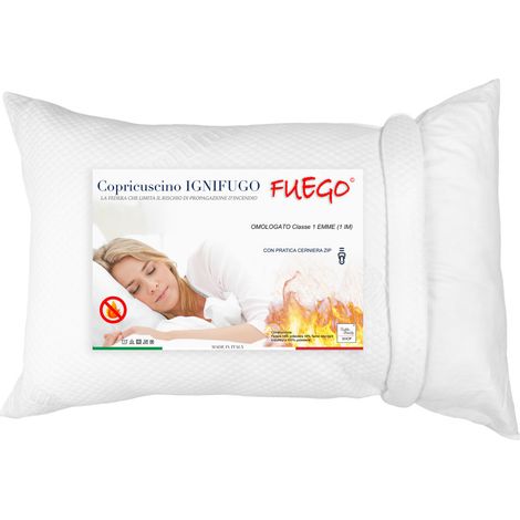 COPRI GUANCIALE Federa Cuscino IGNIFUGO ANTIFIAMMA Made in Italy