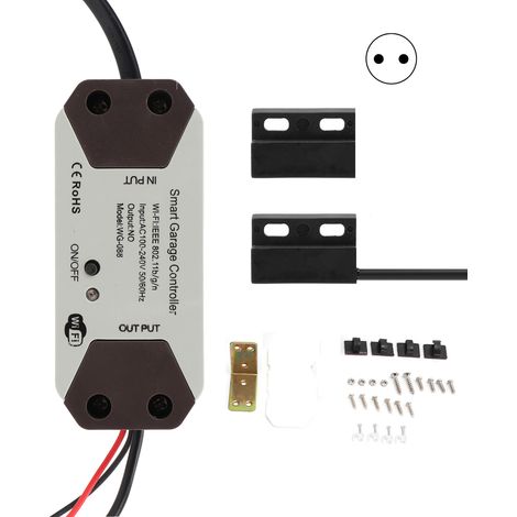 Interrupteur de porte de garage intelligent WiFi, contrôle vocal sans fil via APP pour Google Assistant et TUYA, prise UE 100-240V (1/5)
