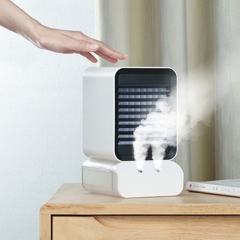 Abnehmbarer Tischventilator, Klimaanlage, kleiner USB-betriebener Nebelventilator für Zuhause (1/5)