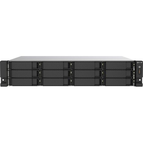 QNAP TS-1273AU-RP-8G server NAS e di archiviazione Armadio (2U) Ryzen Embedded V1500B 8 GB DDR4 0 TB QNAP QTS Alluminio, Nero (1/4)