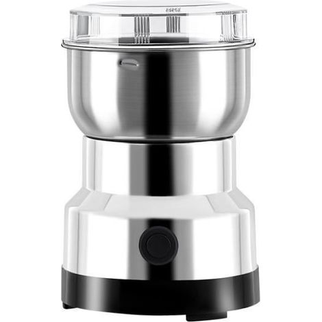 Elektrische Kaffeemühle (schwarz) – Haushaltsmühle – Edelstahl – 220–240 V – für Kaffee, Bohnen, Gewürze, Nüsse (1/4)