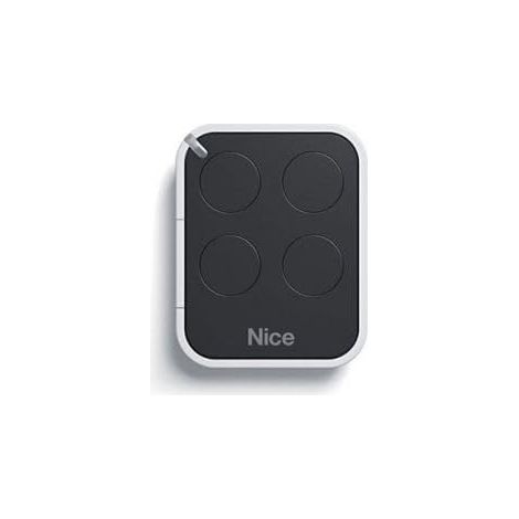 Nice – Télécommande émetteur 4 canaux 433,92 MHz – Compatible motorisations – Technologie Rolling Code pour sécurité renforcée – Design ergonomique noir/blanc