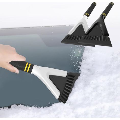 Kleine Auto-Schneeschaufel, ergonomischer rutschfester Schaber, multifunktionale Winter-Schneeräumwerkzeuge, für Auto, Zuhause und Reisen (weiß) (1/5)