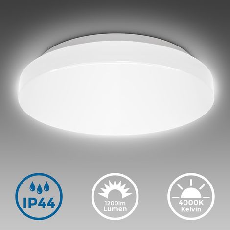 Deckenleuchte Ø28,8 cm - 12W, 1200lm, LED, IP44, neutralweiß, weiß