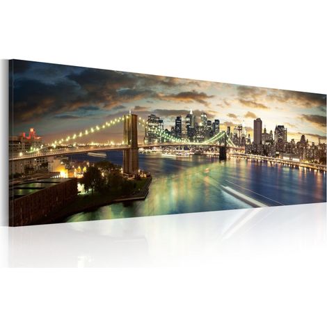 Tableau Imprimé "The East River at Night" 40 x 120 cm (1/2)