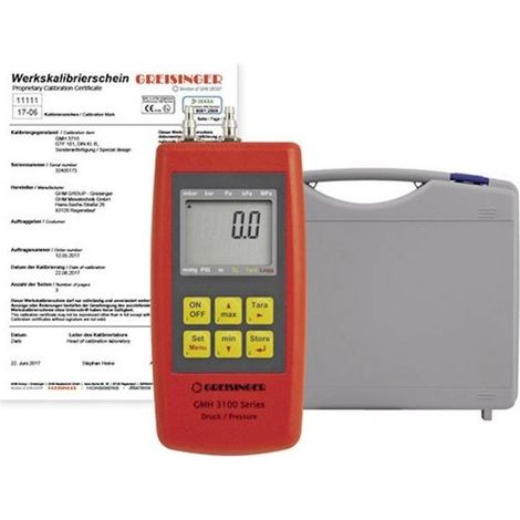 Greisinger GMH3161-12-WPD5 Manometro Calibrato ISO Pressione dellaria, Gas non aggressivi, Gas corrosivi 0 - 1.3 bar