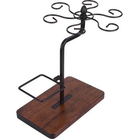 Porte-verres à vin multifonction, égouttoir de table pour verres à pied, idéal pour la maison, la cuisine, le restaurant et le bar (noir) (1/5)