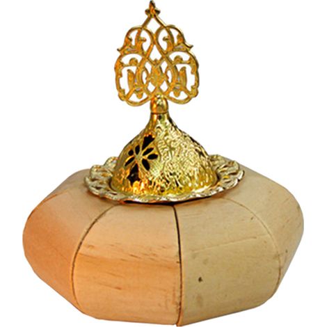 Brûleur d'encens doré en forme de citrouille, robuste, en bois et métal, taille idéale, brûleur d'encens raffiné pour la méditation à domicile, type 1, taille unique (1/5)