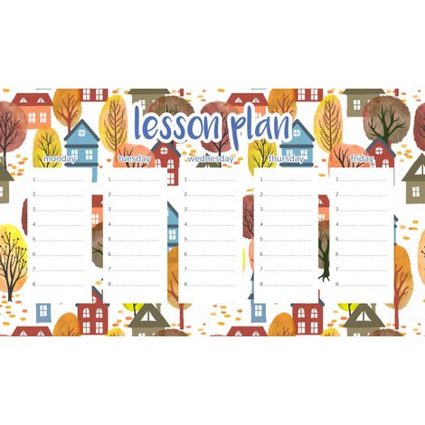 Piano di lezione magnetico per bambini: Case di periferia 45x26 cm