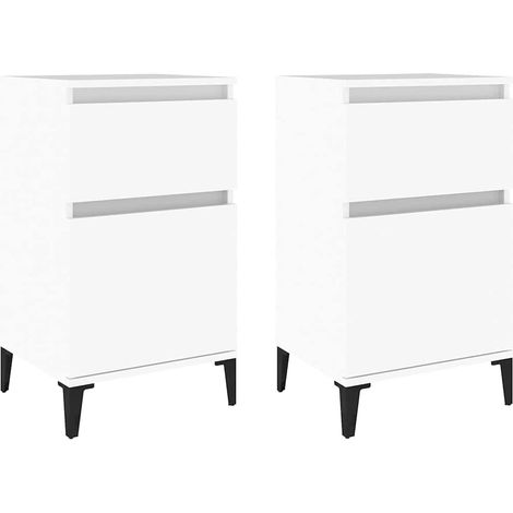 Maison Exclusive - Mesitas de noche blancas 2 uds 40x35x70 cm (1/5)