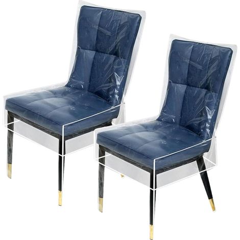 Lot de 2 Housses de Chaise en Plastique, en PVC Transparent, imperméables et résistantes aux Rayures, pour Salle à Manger, Cuisine, Salle à Manger, Coussins, Chats, Enfants (1/5)