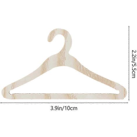 Ensemble de cintres en bois pour vêtements de poupée, comprenant 10 mini cintres pour ranger les vêtements de poupée. (1/5)