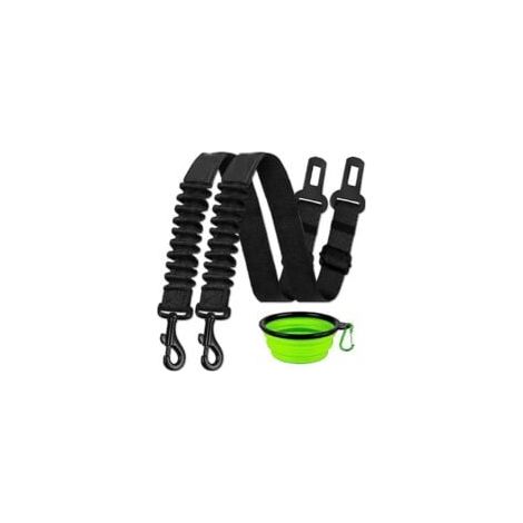 Ceinture de sécurité pour chien, ensemble de 3 pièces, ceinture de sécurité rétractable pour voiture, ceinture de sécurité réglable pour animaux de compagnie, gamelle pour chien (1/5)