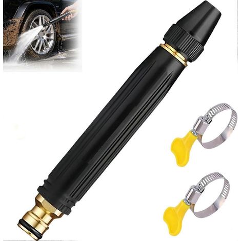 Pistolet à eau haute pression noir pour lavage voiture à domicile buse surpression nettoyeur puissant 10x (1/5)