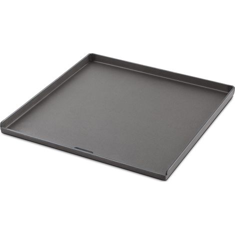 Weber – Plancha en fonte émaillée 40 x 41 cm – Surface anti-adhésive – Évacuation des graisses – Compatible avec barbecues Genesis et Spirit
