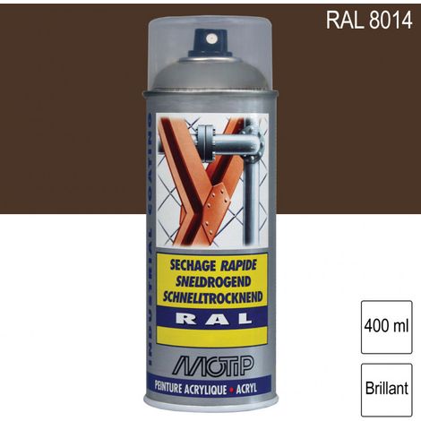 Peinture aérosol RAL 8014 Brun sépia brillant 400ml MOTIP