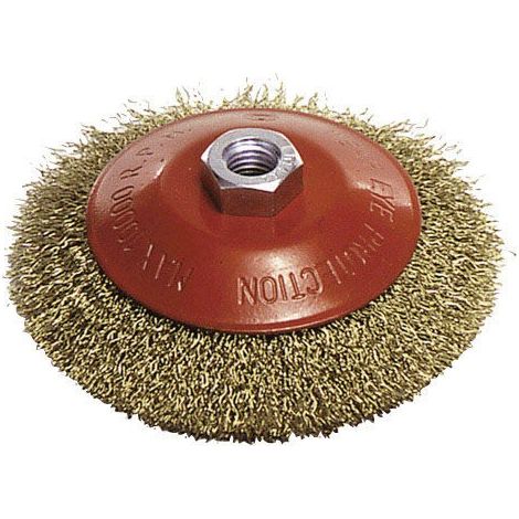 Brosse conique maurer m14 fil ondulé 100x10 mm.