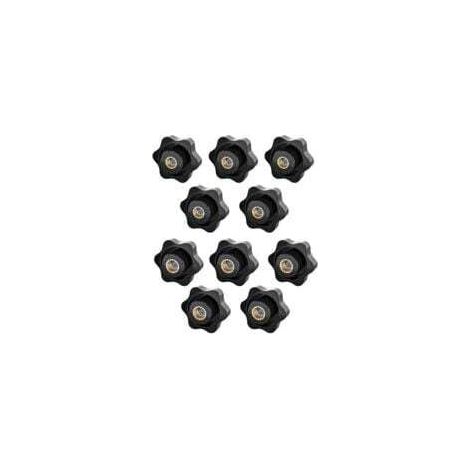 Perilla de sujeción M6, tuerca de estrella, tuerca de sujeción M8, perilla de sujeción con rosca moleteada, tuercas de sujeción con cabeza de estrella, para mecánica, industria, muebles y equipos, paq (1/4)