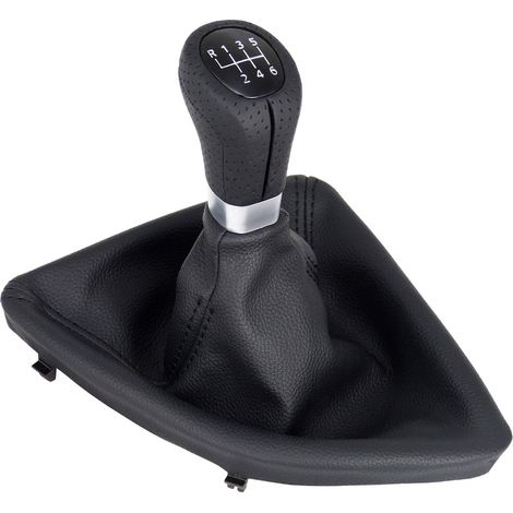 A277-1 Black 6 Speed Perforated Leather Gear Shift Knob Fits BMW 1 Series E81 E82 E87 E88 Plug Play Replacement Knob (1/4)