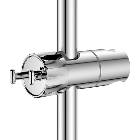 Support de Pomme Douche de Rechange – Support Douchette Universel Réglable avec 2 Accroche pour rail douchette de 16 à 28 mm,Support Barre de Douche Attache,Porte Douchette Mural en ABS,Chromé (1/5)