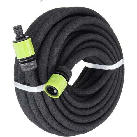 Tuyau d'arrosage extensible et ultra-résistant pour jardin – 8 m, en latex renforcé avec raccords en laiton (1/4)