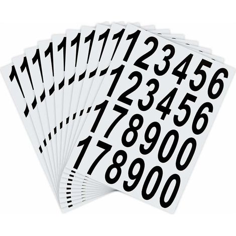 10 Bögen Briefkastennummernaufkleber, wasserfeste Klebeaufkleber für Briefkasten, Haus, Tür, Hausnummer, für den Innen- und Außenbereich (5 cm) (1/5)