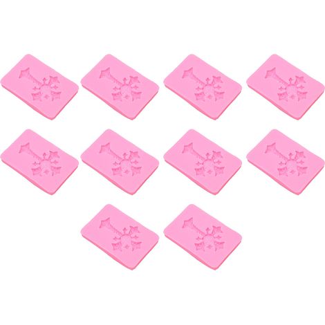 Lot de 10 moules en silicone en forme de croix pour chocolat, gâteau, fondant, bonbon, pâte à modeler, cupcake et bougie de baptême. (1/5)