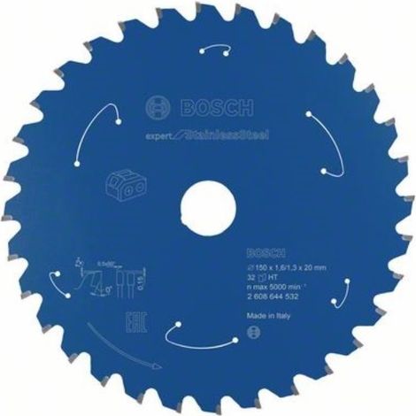 Bosch  hoja  de  sierra  circular  Expert  for  Stainless  Steel  para  sierras  circulares  a  batería  150  x  1,6  x  20  32  dientes  2608644532 (1/4)