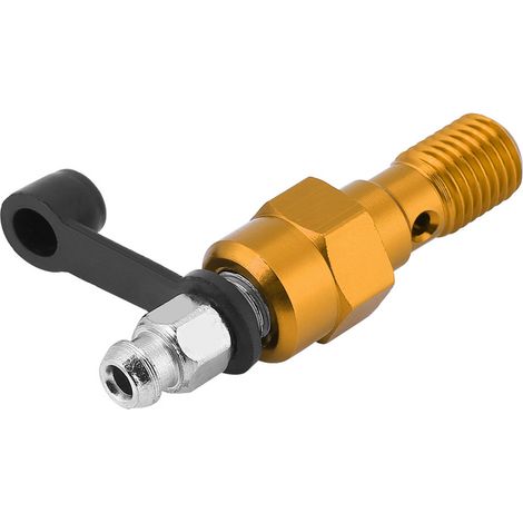 Entlüftungsschraube M10x1,0 mm für Motorradbremssattel, Hohlschraube, Staubkappe, goldfarben, Ersatzteilset (1/5)