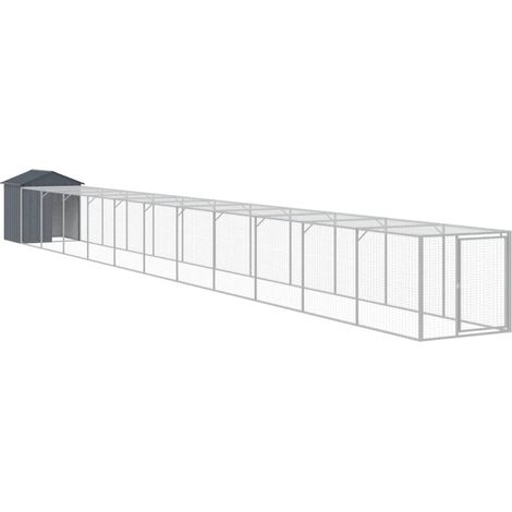 Maison Exclusive - Pollaio con Area Corsa Antracite 117x1221x123cm Acciaio Zincato
