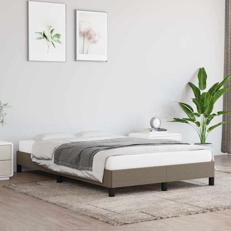 Lit simple pour adulte - Cadre de lit Taupe 120x200 cm Tissu BV210901 - BonneVie (1/5)