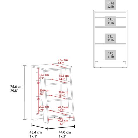 Estante Escalera para Baño TuHome Bi-Color 76,2 x 43,94 x 43,43 cm (1/4)