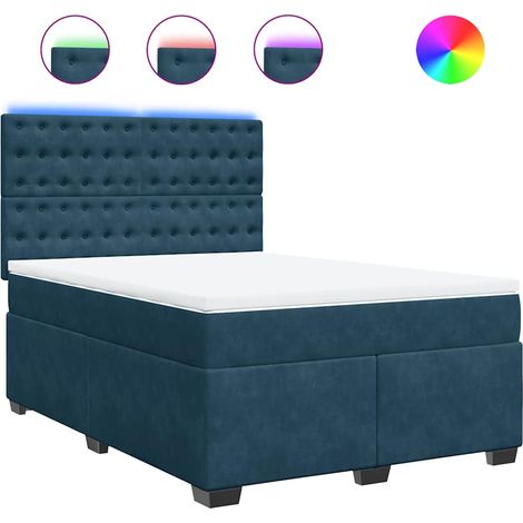 Maison Exclusive - Cama box spring con colchón terciopelo azul 16 (1/5)
