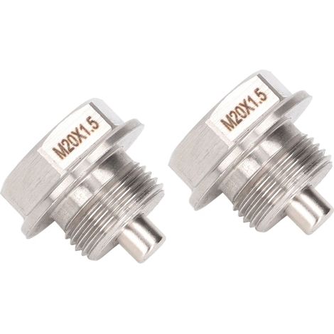 Deux bouchons de vidange magnétiques, M20x1,5mm, acier inoxydable 32103KA000, adaptés aux Subaru Forester, Impreza et Outback. (1/5)