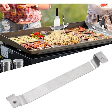 Plancha con soporte para cuchillo de parrilla, de acero inoxidable, accesorio para barbacoa para camping/picnics, compatible con parrillas Blackstone. (1/5)
