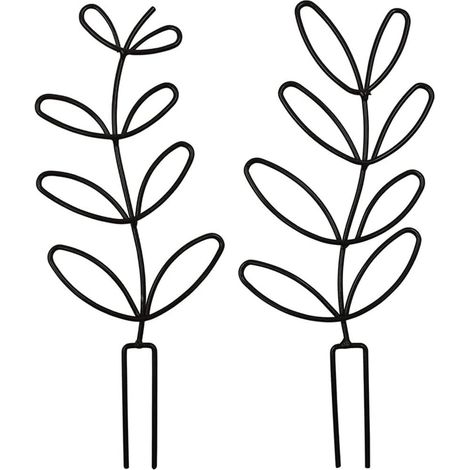 Lot de 2 petits supports pour plantes d'intérieur en pot, tuteurs en métal doré, accessoires pour plantes d'intérieur. (1/5)