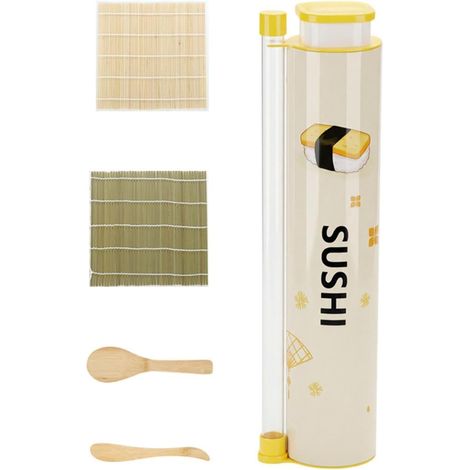 Antihaft-Sushiform mit Stopfer und Saucenbehälter  Japanisches Sushi-Rollen-Set für Zuhause, Wohnung, Küche, Büro, Picknick, Outdoor, Angeln, Roadtrip (1/5)