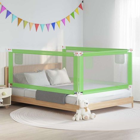 Barrière de lit enfant anti-chute en tissu et métal vert 200 x 25 cm - PANGIVO (1/5)
