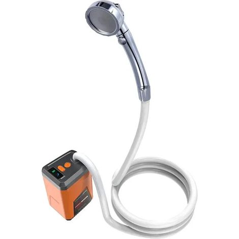 (3 modes de jet) Douche de camping portable, pompe de douche électrique extérieure, douche étanche alimentée par batterie rechargeable, 3 modes d'eau (1/3)
