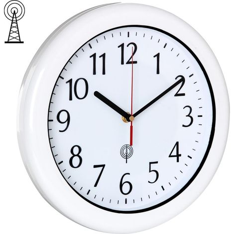 Monzana – Horloge murale radio-pilotée étanche Ø30 cm – Mouvements silencieux – Grand cadran – Boîtier en plastique résistant – Pour piscine et salle de bain (1/5)